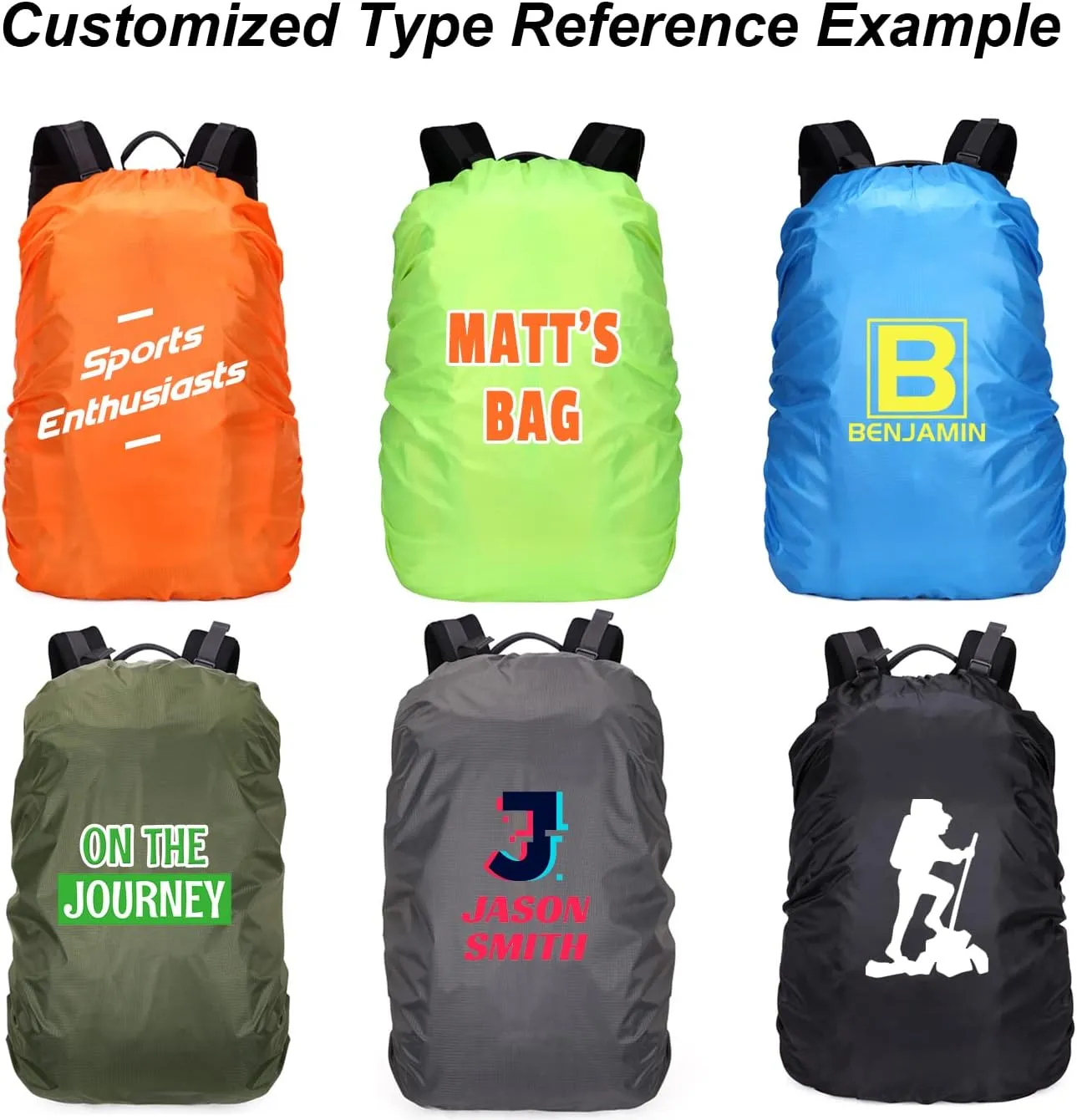 Muka Personalized Design Backpack Rain Cover Ultralight Pack Covers for Outdoor Activities (with Storage Bag)