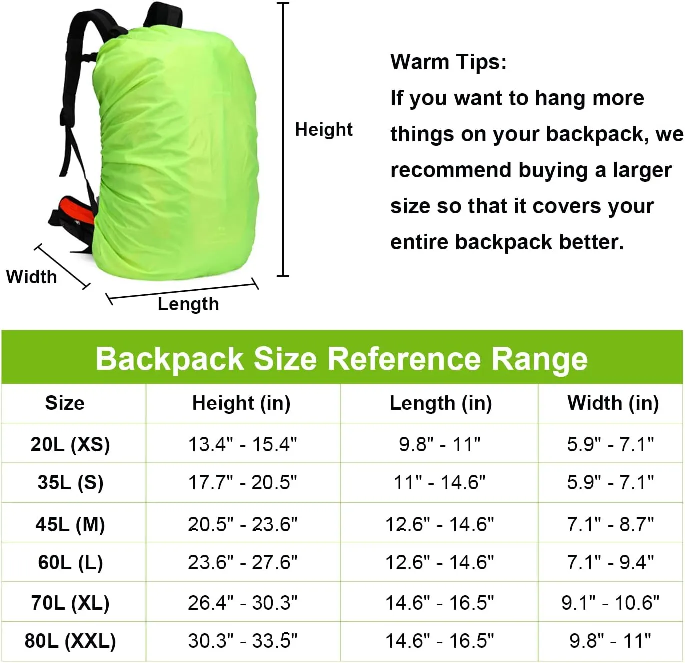 Muka Personalized Design Backpack Rain Cover Ultralight Pack Covers for Outdoor Activities (with Storage Bag)