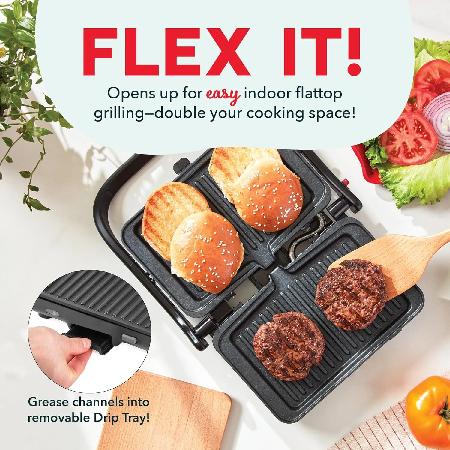 MultiMaker Flex Press Grill System, Grill   Griddle, Removable Plates - Forged Iron