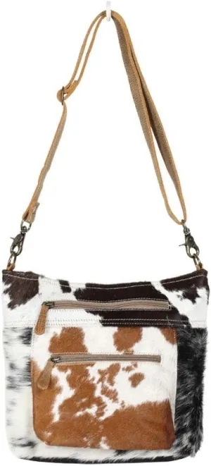 Myra Bag Double Zipper Two-Tone Cowhide Shoulder Bag S-1290