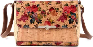 Natural cork zipper Secret key Double latch adjustable shoulder bag purse tote crossbody
