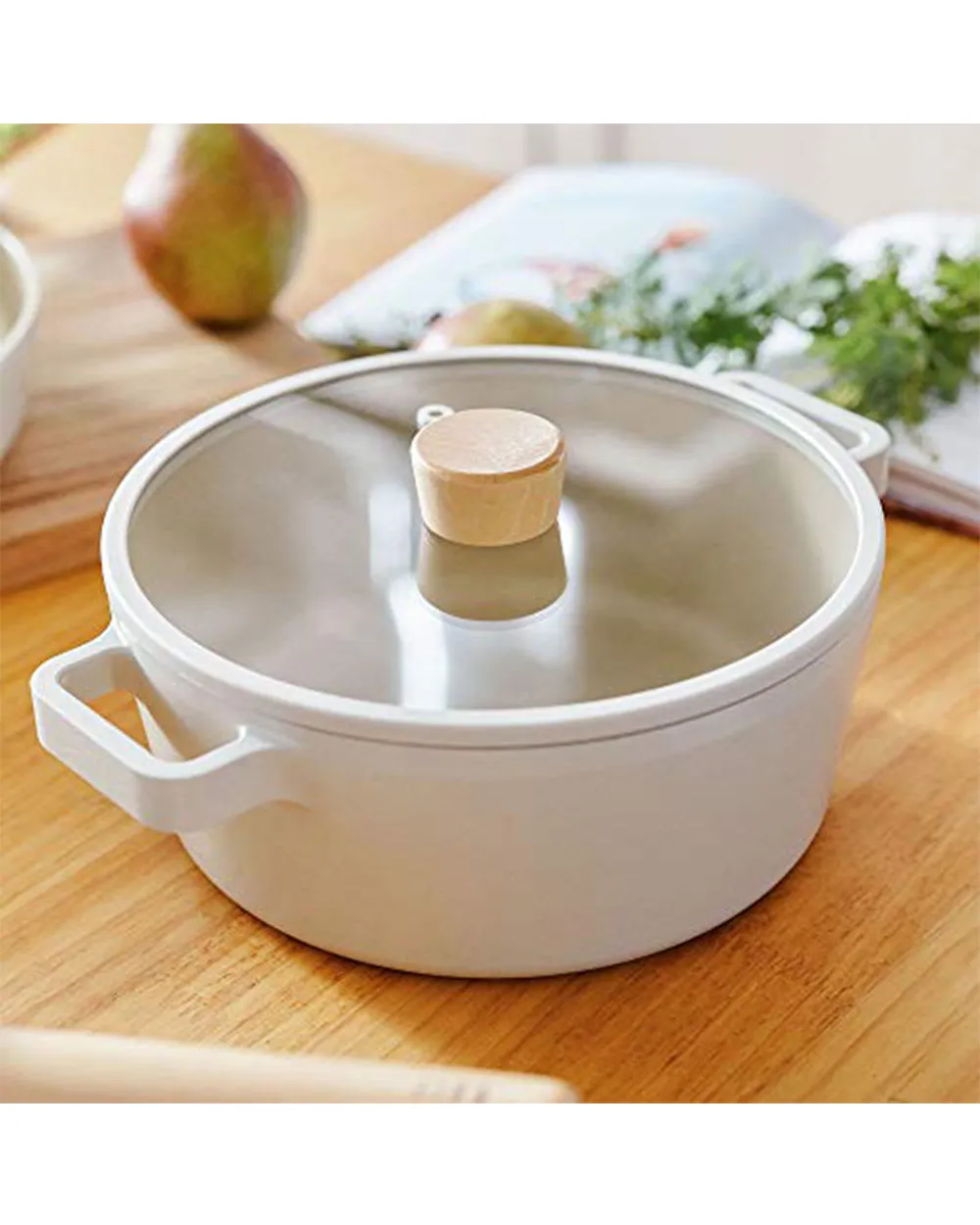 Neoflam White 26cm Fika off Sand Powerful Polished Pot Cooking