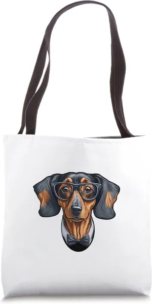 Nerdy intellectual dachshund Tote Bag