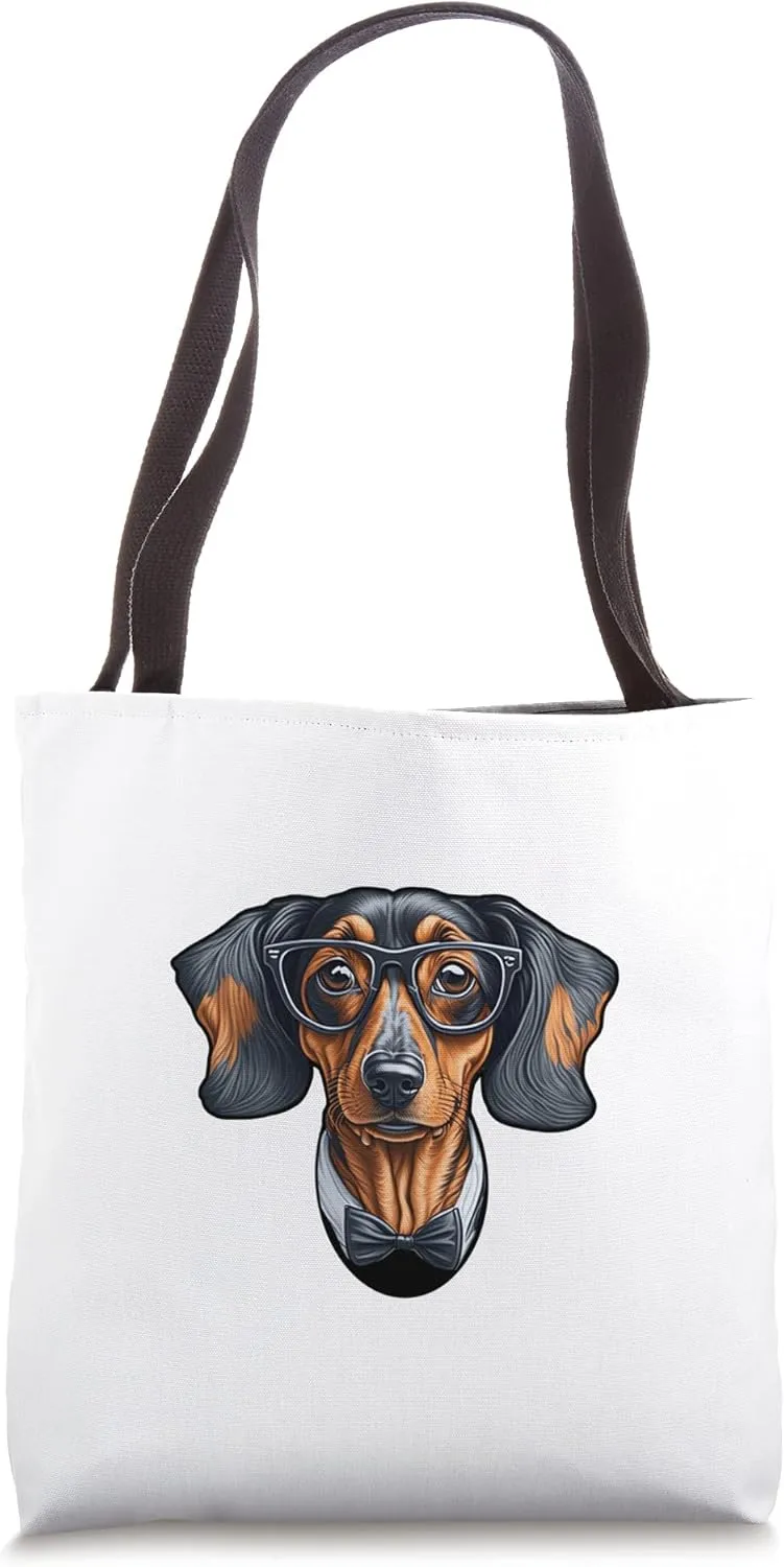 Nerdy intellectual dachshund Tote Bag