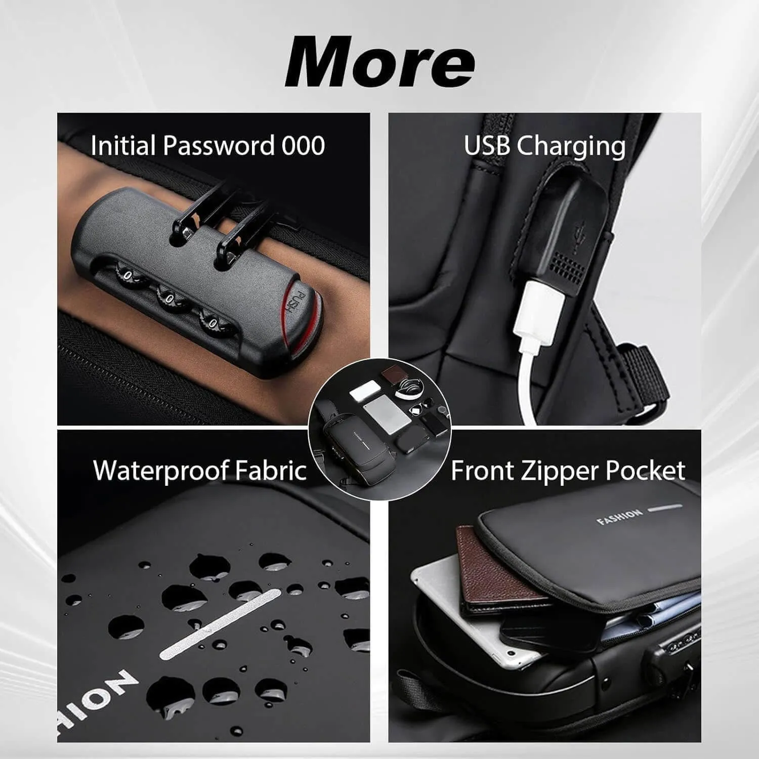 New Carbon Fiber Streamline Anti-Theft Sling Bag, Carbon Fiber Sling Bag, USB Charging Waterproof Crossbody Backpack (Brown)