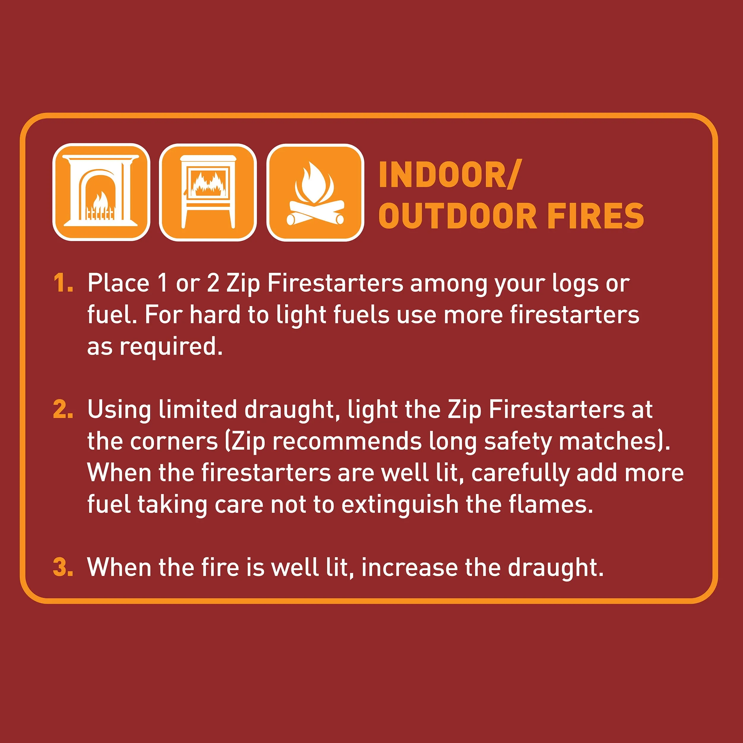 NEW Zip Firestarters 12 Pack Premium All Purpose Wrapped Fire Starters Free Ship