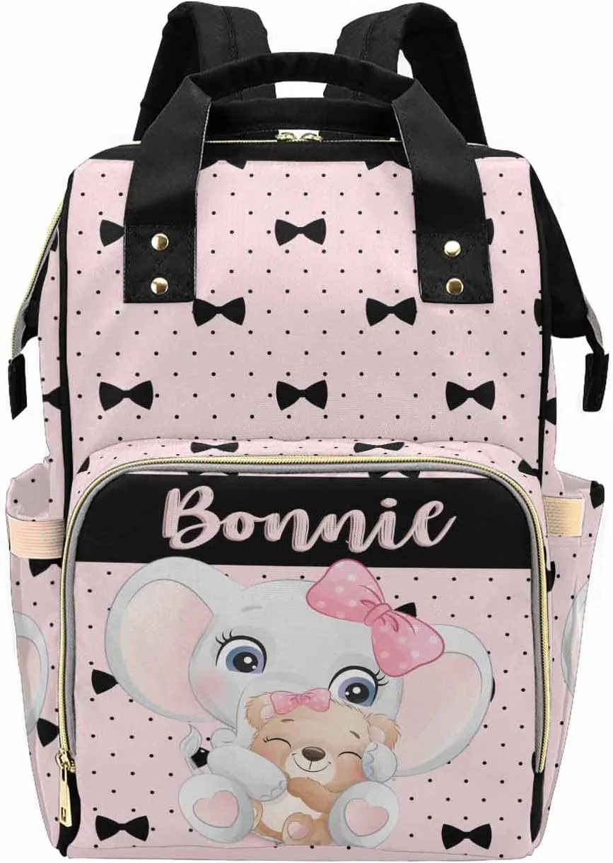 Newcos Personalized Name Diaper Bag Backpack Waterproof Nappy Bag Personalized Maternity Diaper Bag Casual Mummy Backpack with Thermal Pockets
