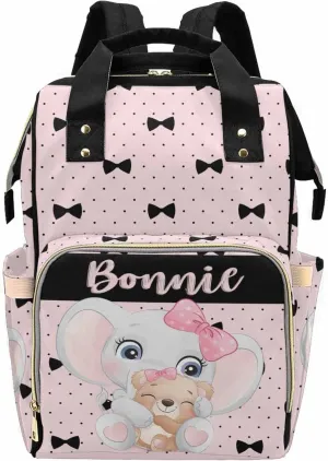 Newcos Personalized Name Diaper Bag Backpack Waterproof Nappy Bag Personalized Maternity Diaper Bag Casual Mummy Backpack with Thermal Pockets