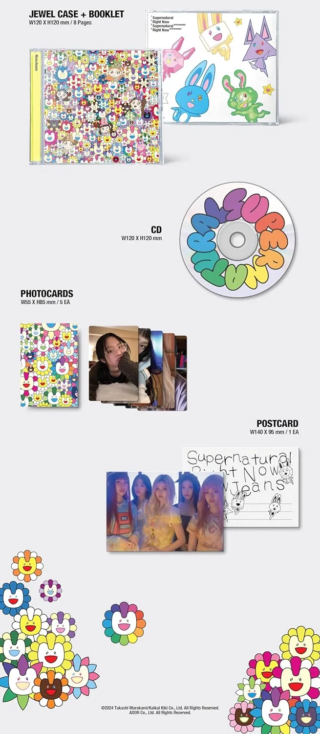 NewJeans Supernatural NJ X MURAKAMI Japan Double Single Album with Tracking Sealed New Jeans (Drawstring Bag Version)