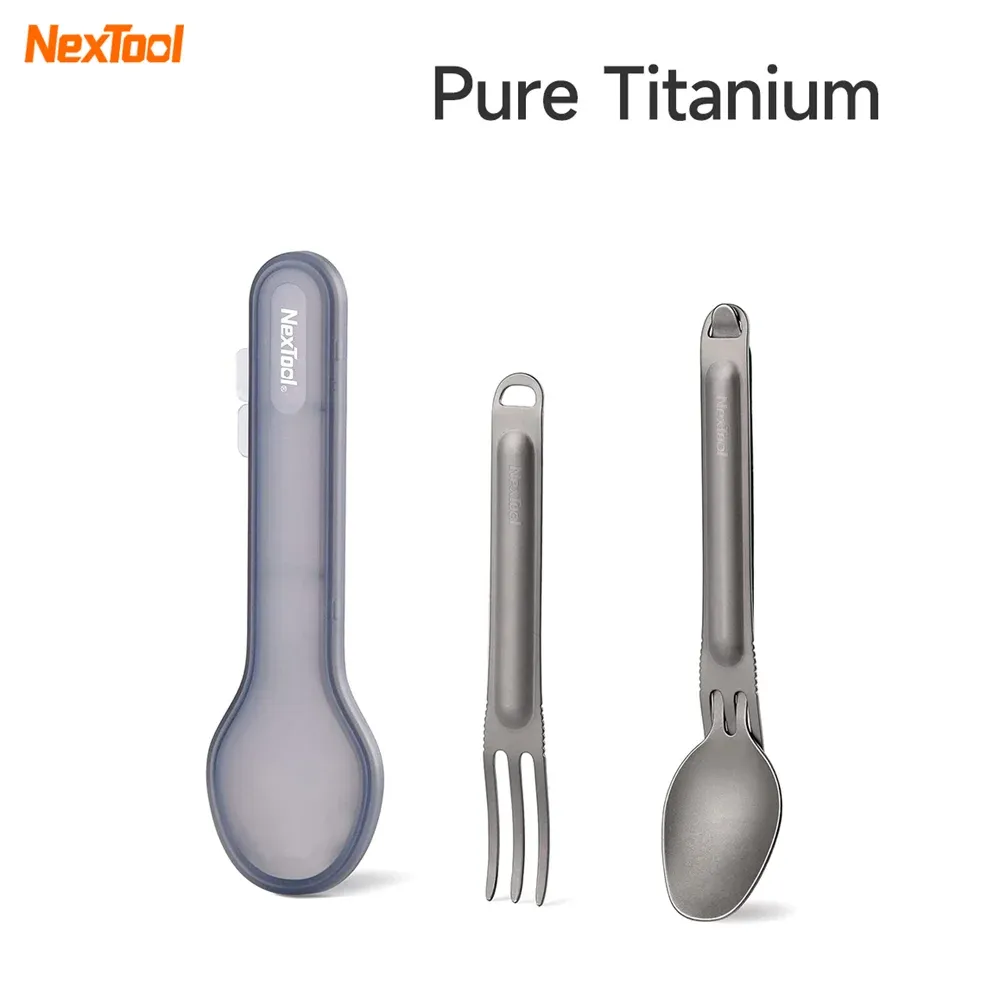 NEXTOOL Fork Spoon 2-in-1 Pure Titanium Spork for Camping and Outdoor Use