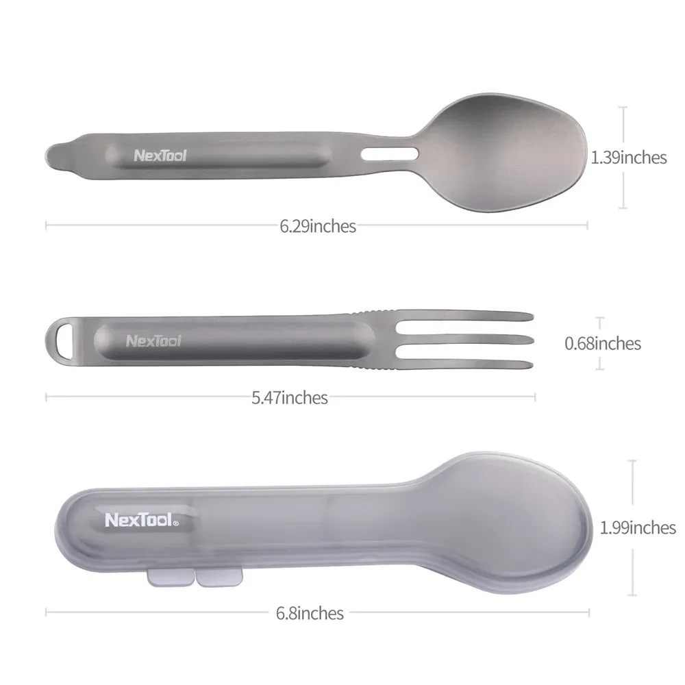 NEXTOOL Fork Spoon 2-in-1 Pure Titanium Spork for Camping and Outdoor Use