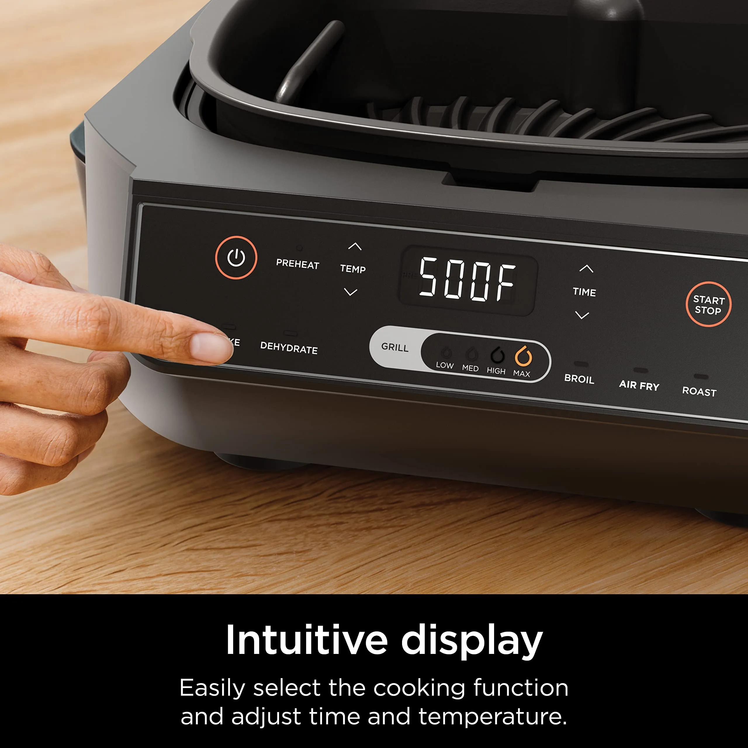 Ninja EG201 Foodi 6-in-1 Indoor Grill with Air Fry, Roast, Bake, Broil, &amp; Dehydrate, 2nd Generation, Dishwasher Safe, Black/Silver