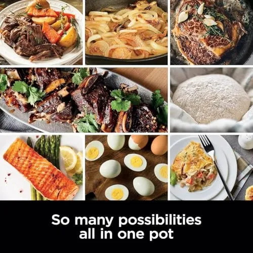 Ninja MC1001H Foodi PossibleCooker PRO 8.5 Quart Multi-Cooker, 8-in-1 Slow Cooker, Pressure Cooker, Dutch Oven & More, Glass Lid & Integrated Spoon, Nonstick, Oven Safe to 500°F, White (Renewed)