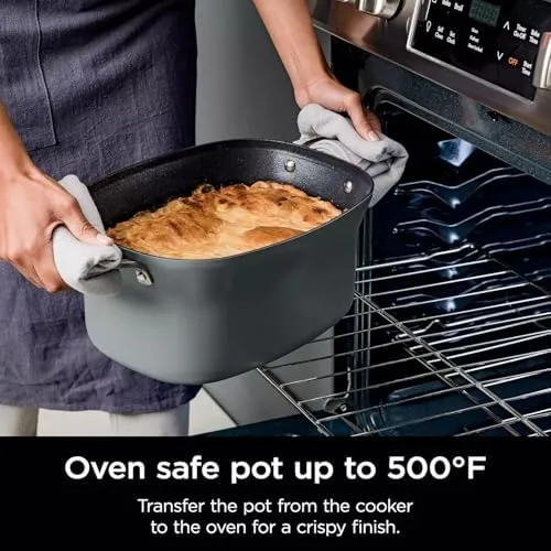 Ninja MC1001H Foodi PossibleCooker PRO 8.5 Quart Multi-Cooker, 8-in-1 Slow Cooker, Pressure Cooker, Dutch Oven & More, Glass Lid & Integrated Spoon, Nonstick, Oven Safe to 500°F, White (Renewed)