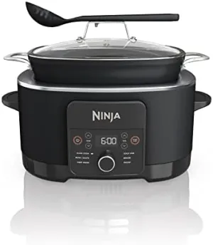 Ninja MC1010 Foodi PossibleCooker PLUS - Sous Vide & Proof 6-in-1 Multi-Cooker, with 8.5 Quarts, Slow Cooker, Dutch Oven & More, Glass Lid & Integrated Spoon, Nonstick, Oven Safe Pot to 500°F, Black
