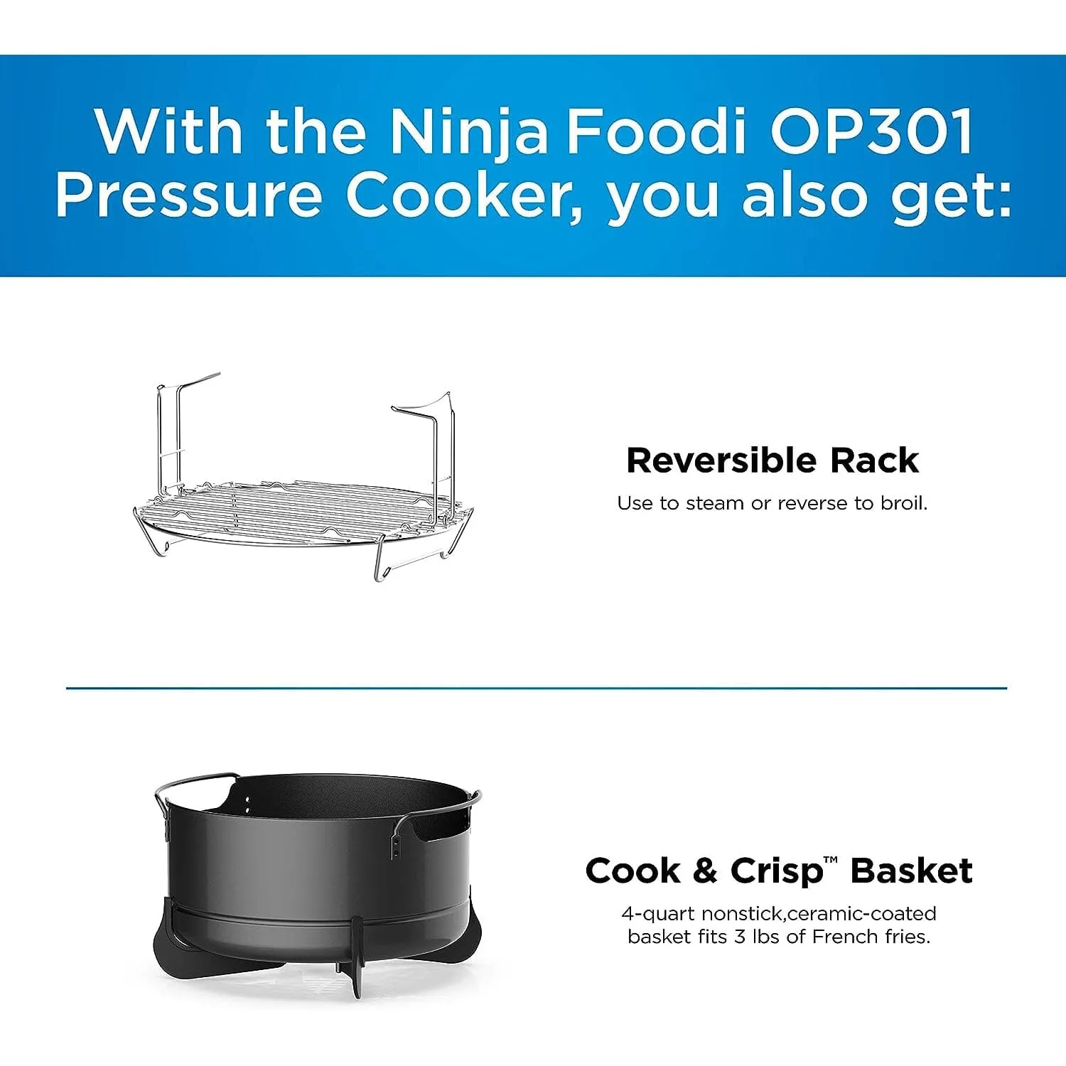 Ninja Pressure Cookers & Canners, 6.5 qt, Black (Refurbished)