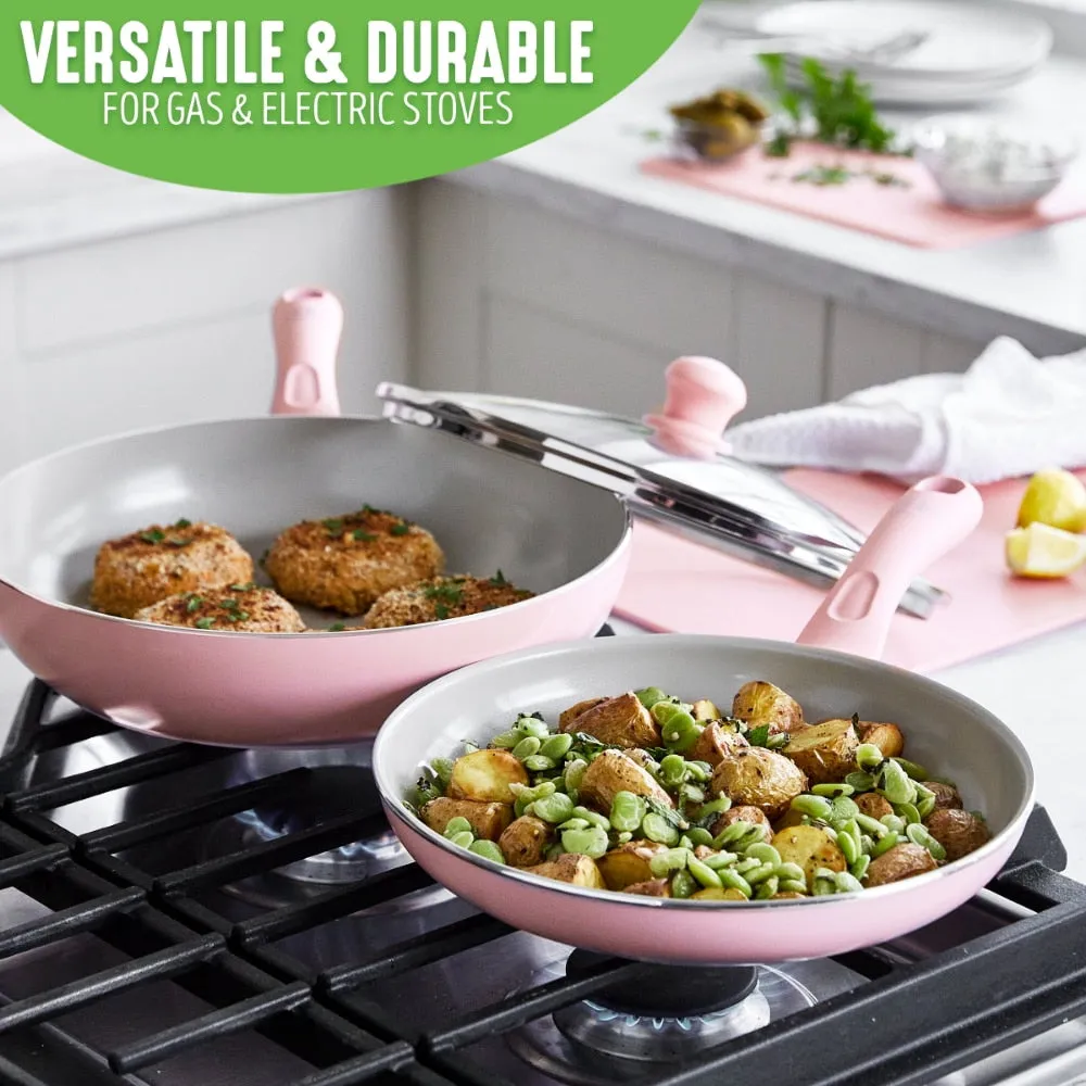 Nonstick Pink Ceramic Cooking Set