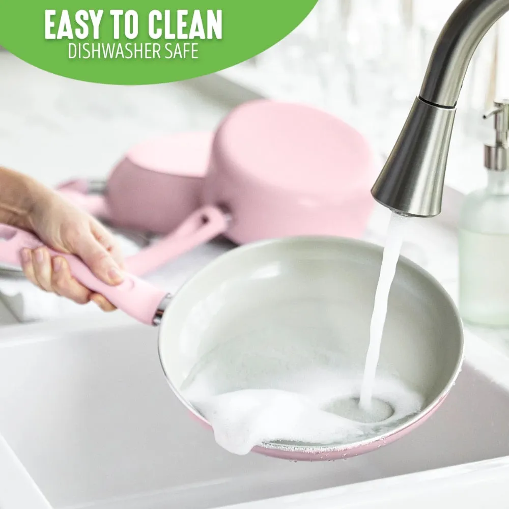 Nonstick Pink Ceramic Cooking Set