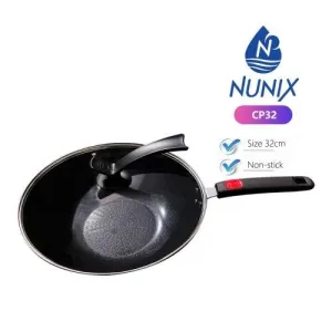 Nunix Non-Stick Wok Deep & Stir-Frying Pan (32 Cm) - Heavy Duty, Non Stick surface