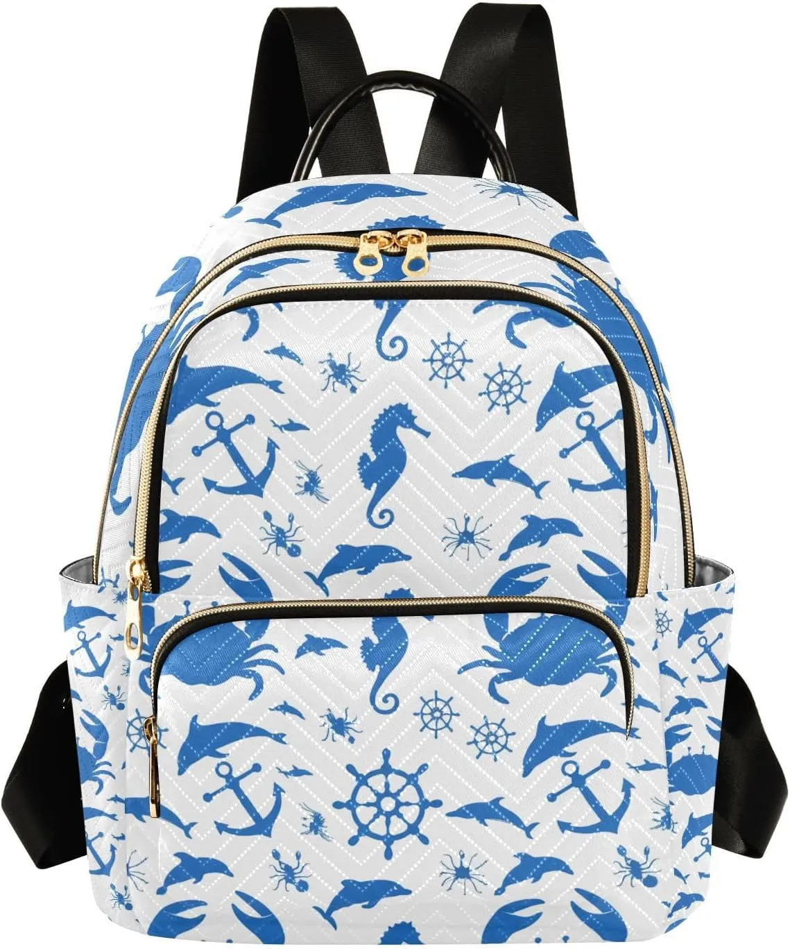 Oceanic Silhouette Mini Backpack Purse, Waterproof Mini Backpack for Women 8.5 L