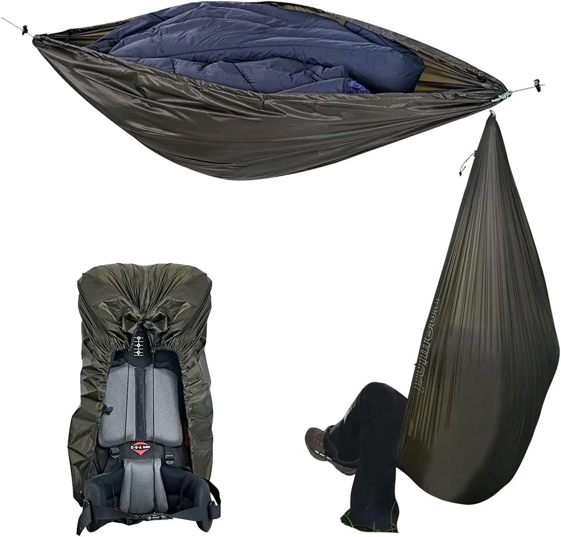 onewind Versatile Hammock Gear Sling or Backpack Rain Cover, Ultralight Waterproof Underbelly Gear Storage to Place Backpack, Clothes, Quilt, Food or 90L Packing Cover, Hammock Protector