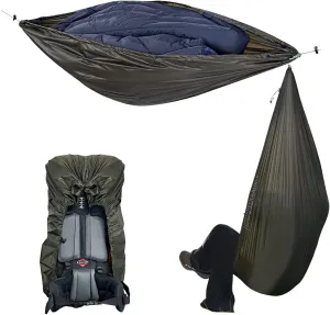 onewind Versatile Hammock Gear Sling or Backpack Rain Cover, Ultralight Waterproof Underbelly Gear Storage to Place Backpack, Clothes, Quilt, Food or 90L Packing Cover, Hammock Protector