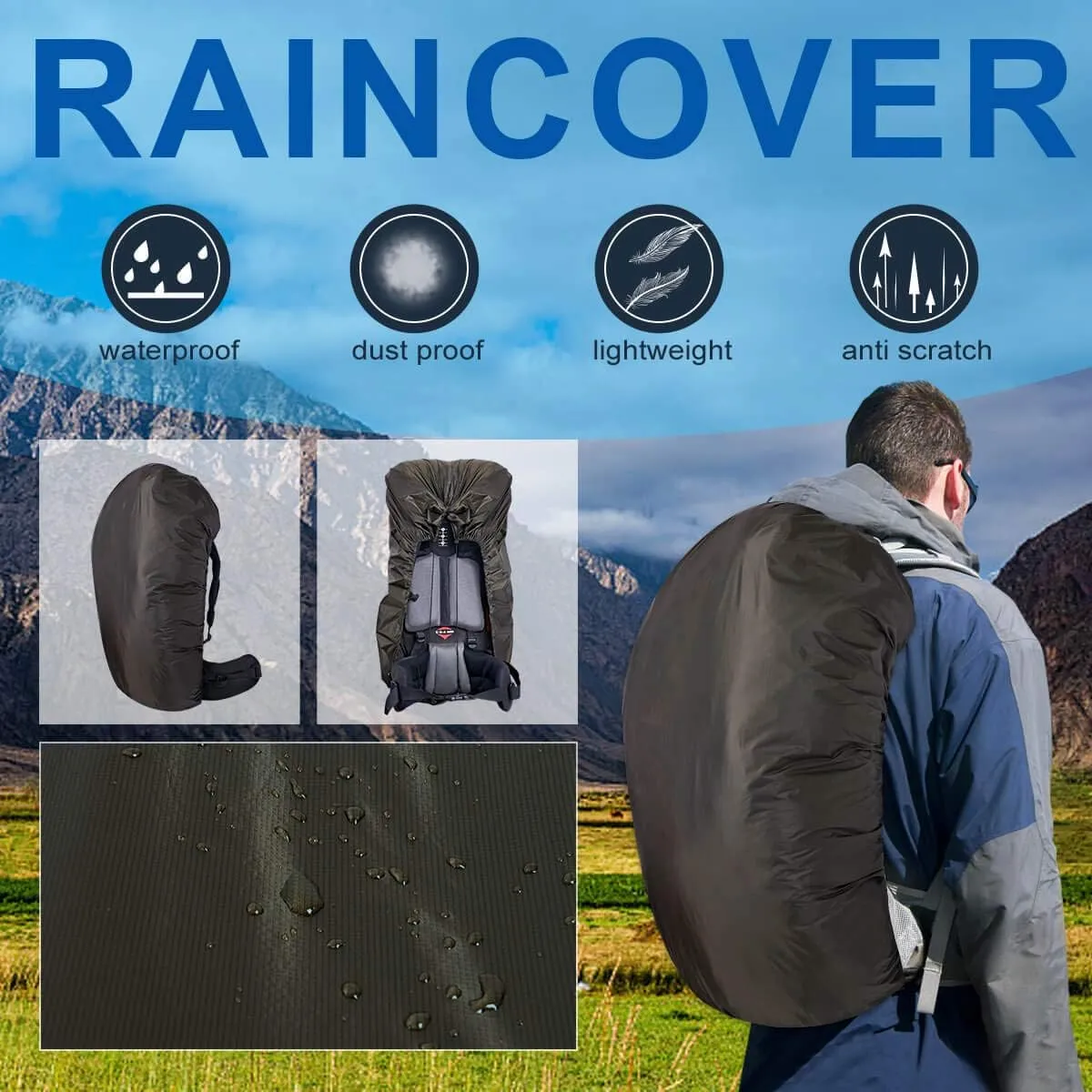 onewind Versatile Hammock Gear Sling or Backpack Rain Cover, Ultralight Waterproof Underbelly Gear Storage to Place Backpack, Clothes, Quilt, Food or 90L Packing Cover, Hammock Protector