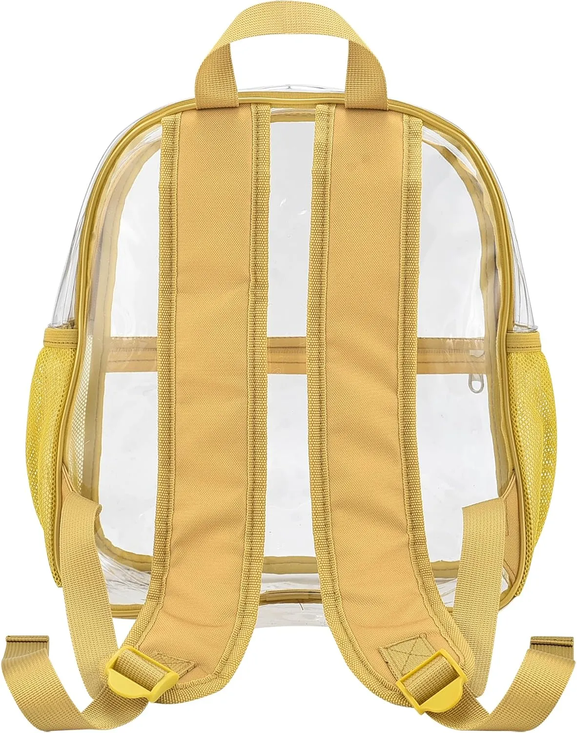 Oraben Clear Backpack for Stadium Events Clear Stadium Backpack 12x6x12 Bag (Enhanced Strap, Gold)