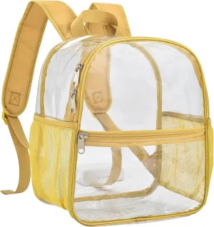 Oraben Clear Backpack for Stadium Events Clear Stadium Backpack 12x6x12 Bag (Enhanced Strap, Gold)