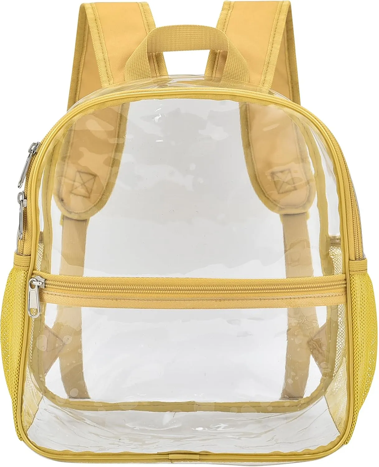 Oraben Clear Backpack for Stadium Events Clear Stadium Backpack 12x6x12 Bag (Enhanced Strap, Gold)