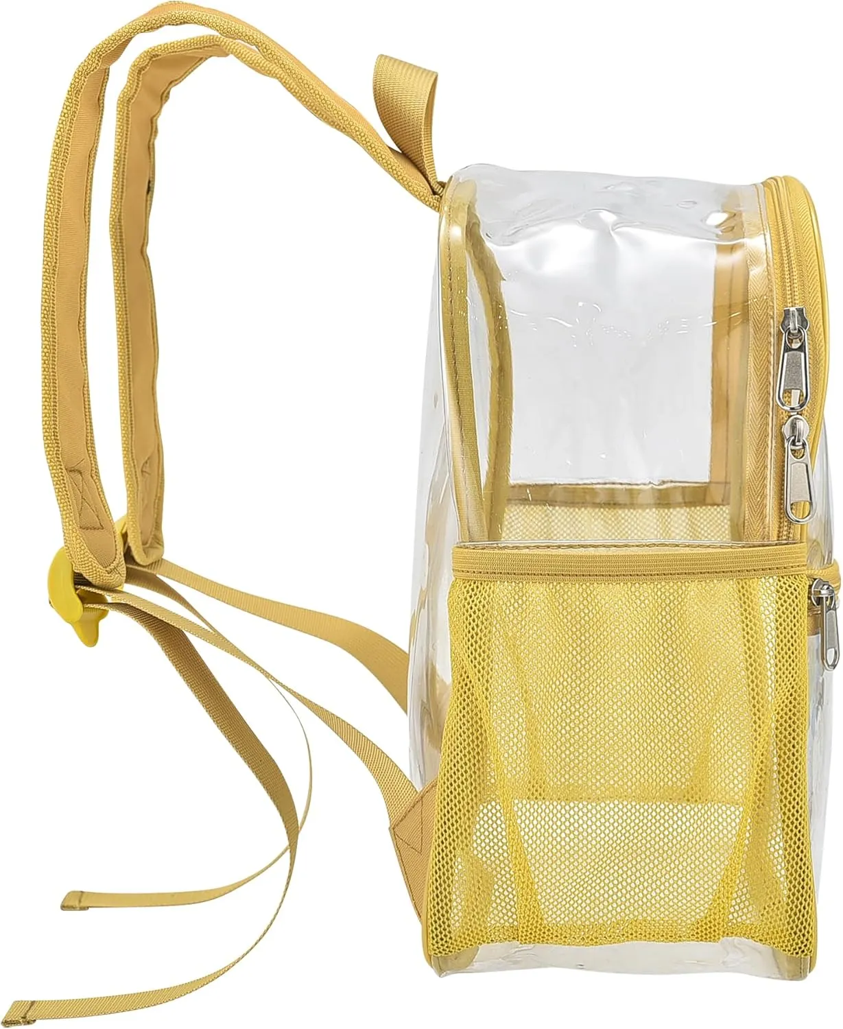 Oraben Clear Backpack for Stadium Events Clear Stadium Backpack 12x6x12 Bag (Enhanced Strap, Gold)
