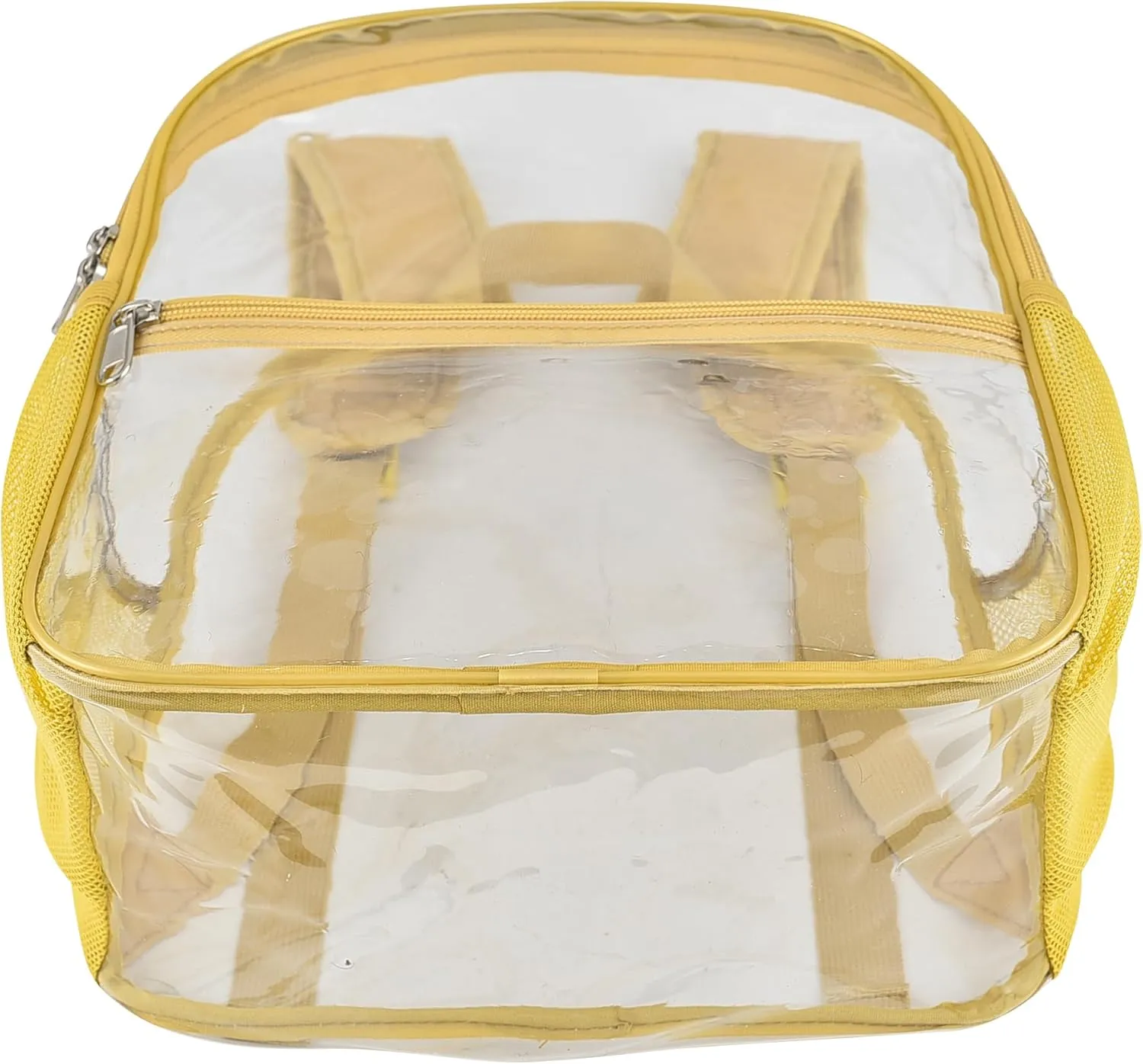 Oraben Clear Backpack for Stadium Events Clear Stadium Backpack 12x6x12 Bag (Enhanced Strap, Gold)