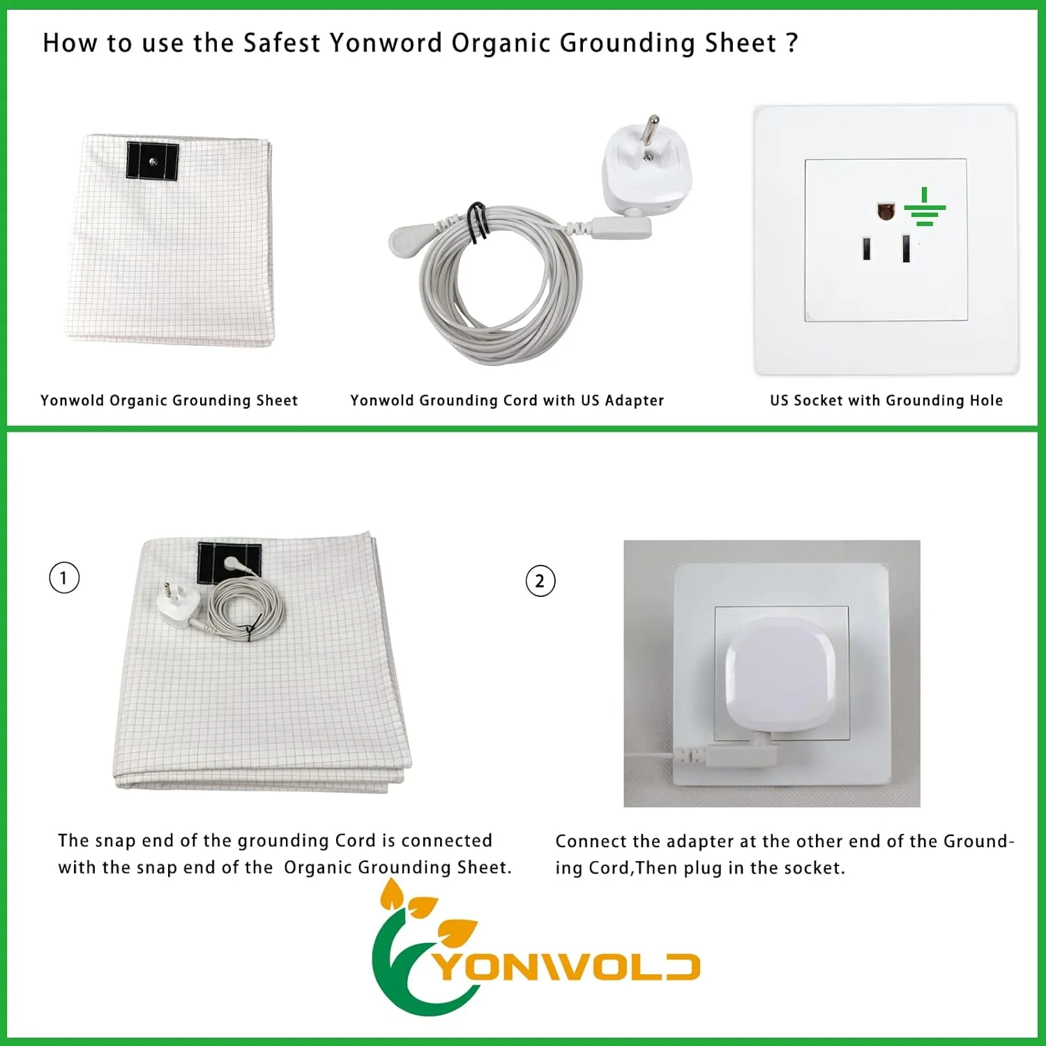 Organic Grounding Sheet 10% Silver Queen for Bed Sleeping Therapy with Safest Ground Adapter and Connection Cord 60x80 INCH