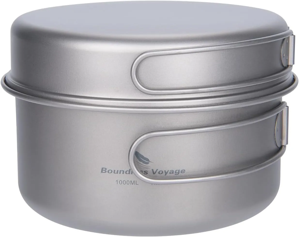 Outdoor 750ml - 2900ml Titanium Pot with Lid Folding Bail Handle Camping Hiking Picnic Ultralight Water Bottle Cup Mug Spork Set