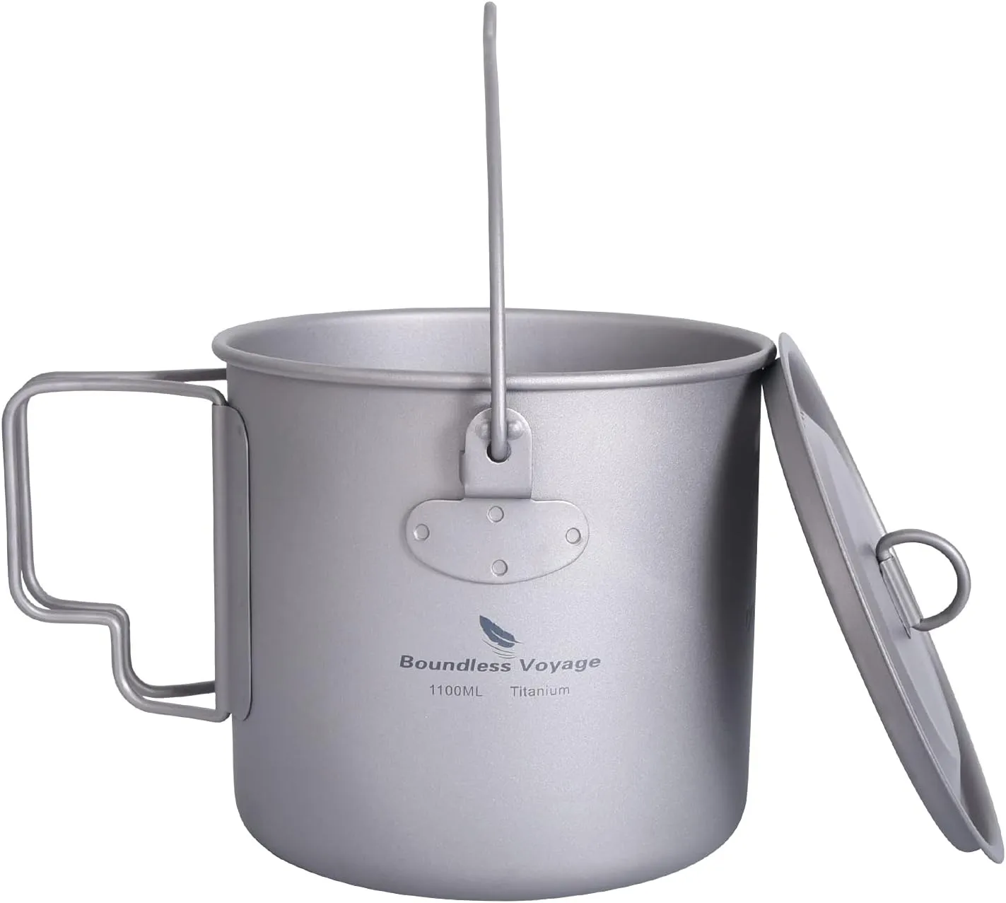 Outdoor 750ml - 2900ml Titanium Pot with Lid Folding Bail Handle Camping Hiking Picnic Ultralight Water Bottle Cup Mug Spork Set