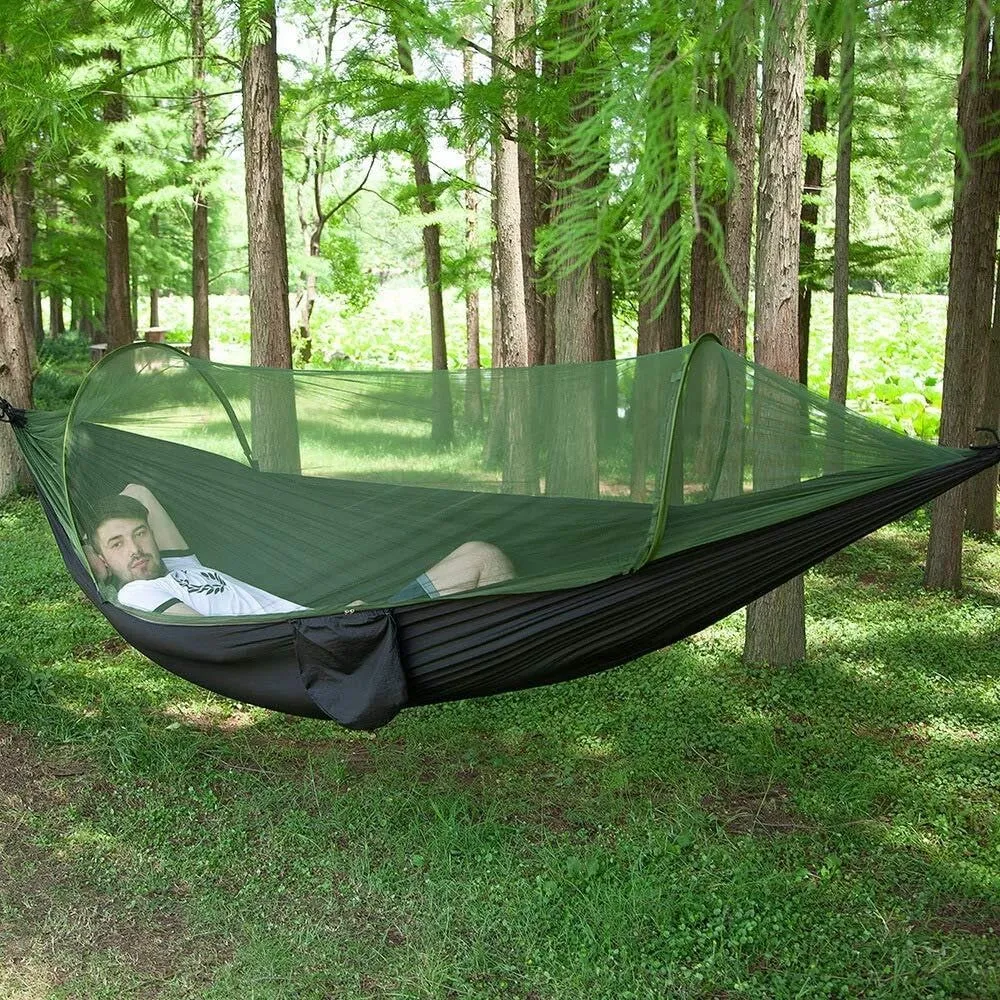 Outdoor Hammock with Mosquito Net, Ultralight and Portable Camping Hammocks for Hiking, Backpacking, Travel, Beach & Yard