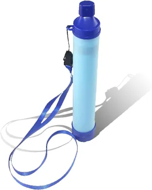 Outdoors Water Purifier, Portable Water Filter Straw Double Filter Design Flusher Water Purifier Precipitate The impurities for Backpacking Hiking Camping