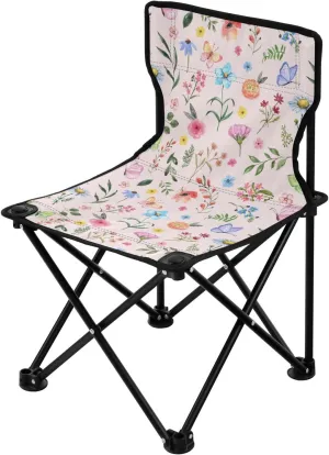Packable Watercolor Botanical Flowers Camping Chairs Ultralight Backpack Beach Chairs for Adults Includes Carry Bag Ice Fishing Chairs for Hiking Sports