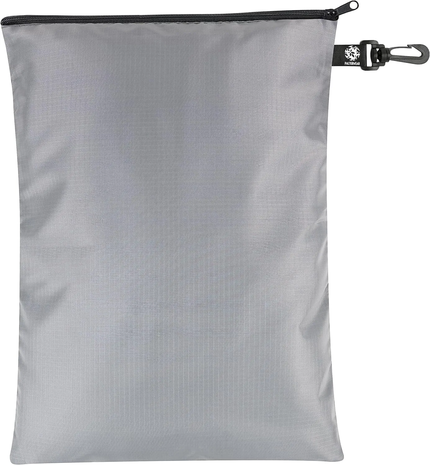 PALTERWEAR Ripstop Nylon Zipper Bag with Clip - Set of 4 (Gray, 12 x 16 inch)