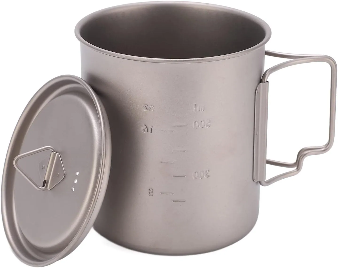 Pilipane 750ml Outdoor Titanium Water Mugs with Folding Handles,Beer Mug, Portable Camping Titanium Water Cup, Shatterproof Tea Cups, Travel Camping Mugs for Home Restaurest, Outdoor Titanium Water M