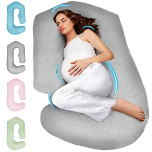 PILLANI Pregnancy Pillows for Sleeping V C U Shaped - Pregnancy Must Haves Multipurpose Maternity Pillow - 57-inch Cooling Full Body Pillow with Removable Cover