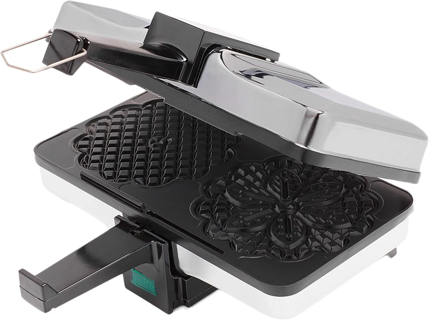 Pizzelle Maker- Nonstick Electric Baker Press Makes Two 5-Inch Cookies at Once- Recipe Guide Included- Fun Baking Supplies for Party- Italian Dessert Treat Making Made Easy- Housewarming Gift for Her