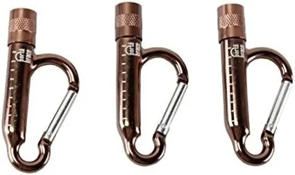 Porta Brace 3pc Carabiner Clip w/Flash Light CARA-BRNZ3