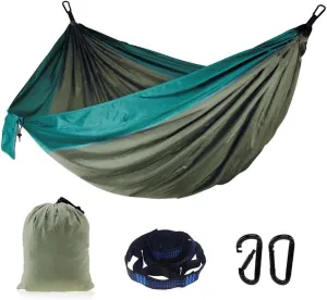 Portable 2 Person Hammock Set, Camping Essentials & Camping Gifts, Portable Hammock Single or Double Hammock for Outdoor