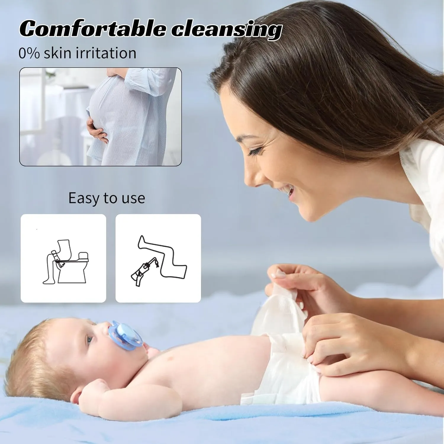 Portable Bidet for Travel, VITCOCO Rechargeable Electric Travel Bidet Sprayer with Adaptor, Waterproof High Pressure Handheld Bidet for Women Men Baby Cleaning