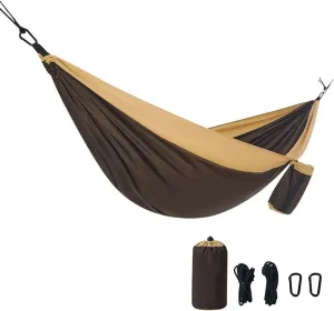 Portable Camping Hammock Lightweight Nylon Hammock with Straps Outdoor Hammock Tent Travel Bag & Camping Accessories for Hiking, Garden, and Beach for Beach Picnic Set