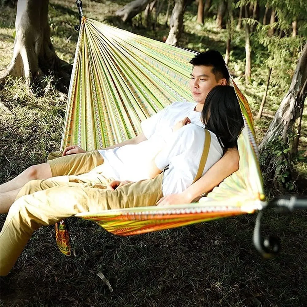 Portable Hammocks Double & Single Hammock Portable Nylon Parachute Hammocks Swing for Indoor Outdoor Garden Hiking Travel Backpacking Hammock for Outdoor(H)