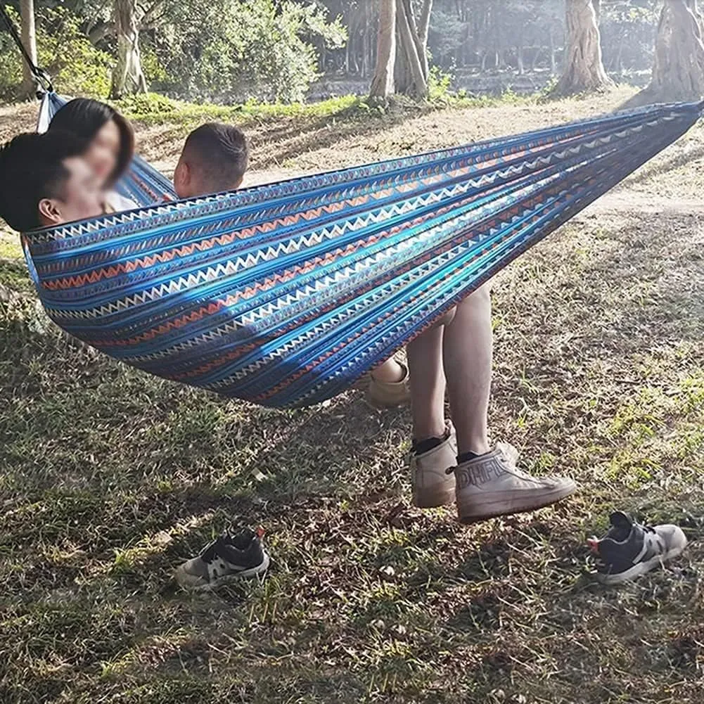 Portable Hammocks Double & Single Hammock Portable Nylon Parachute Hammocks Swing for Indoor Outdoor Garden Hiking Travel Backpacking Hammock for Outdoor(H)