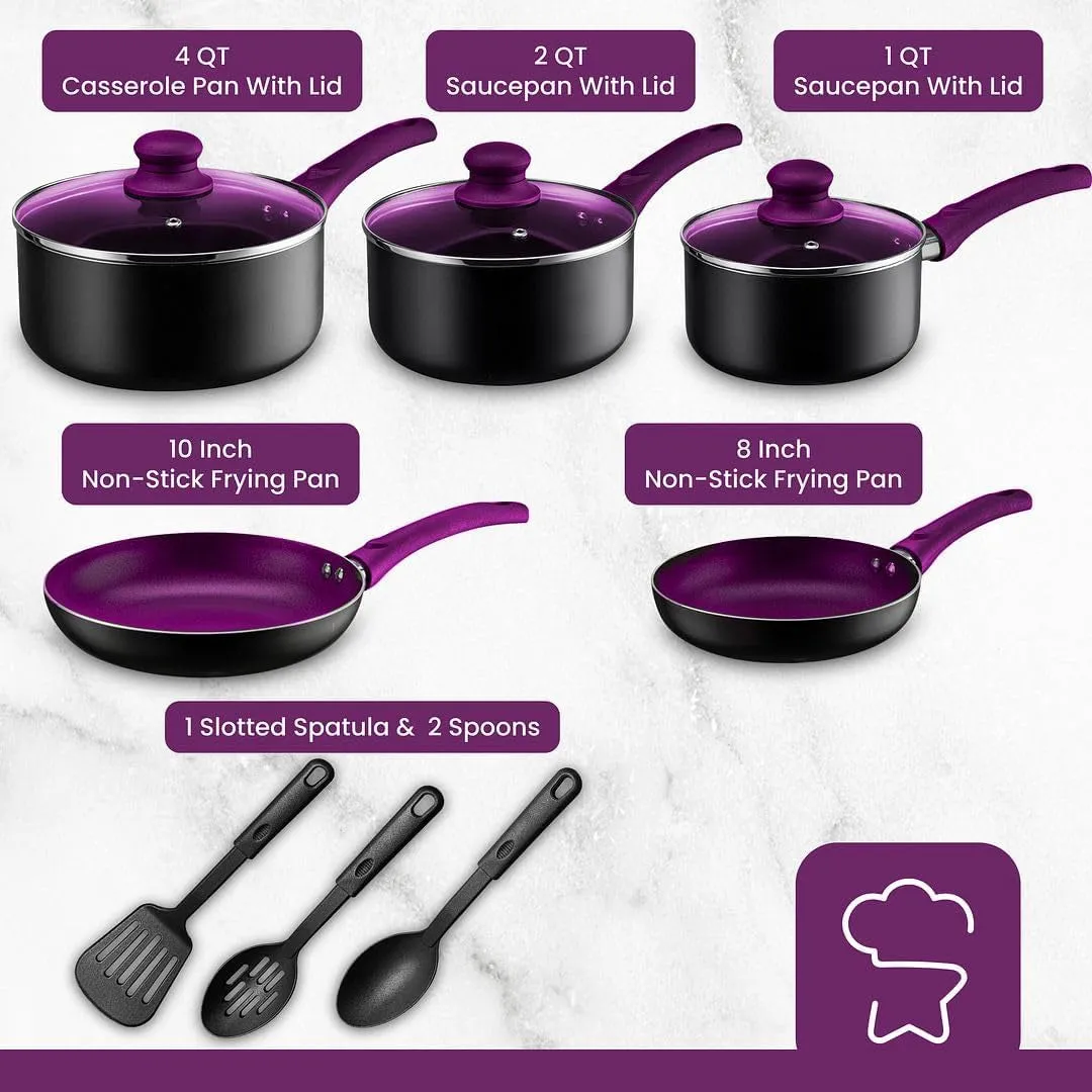 Pots and Pans Set Kitchen Cookware Sets Nonstick Aluminum Cooking Essentials 11