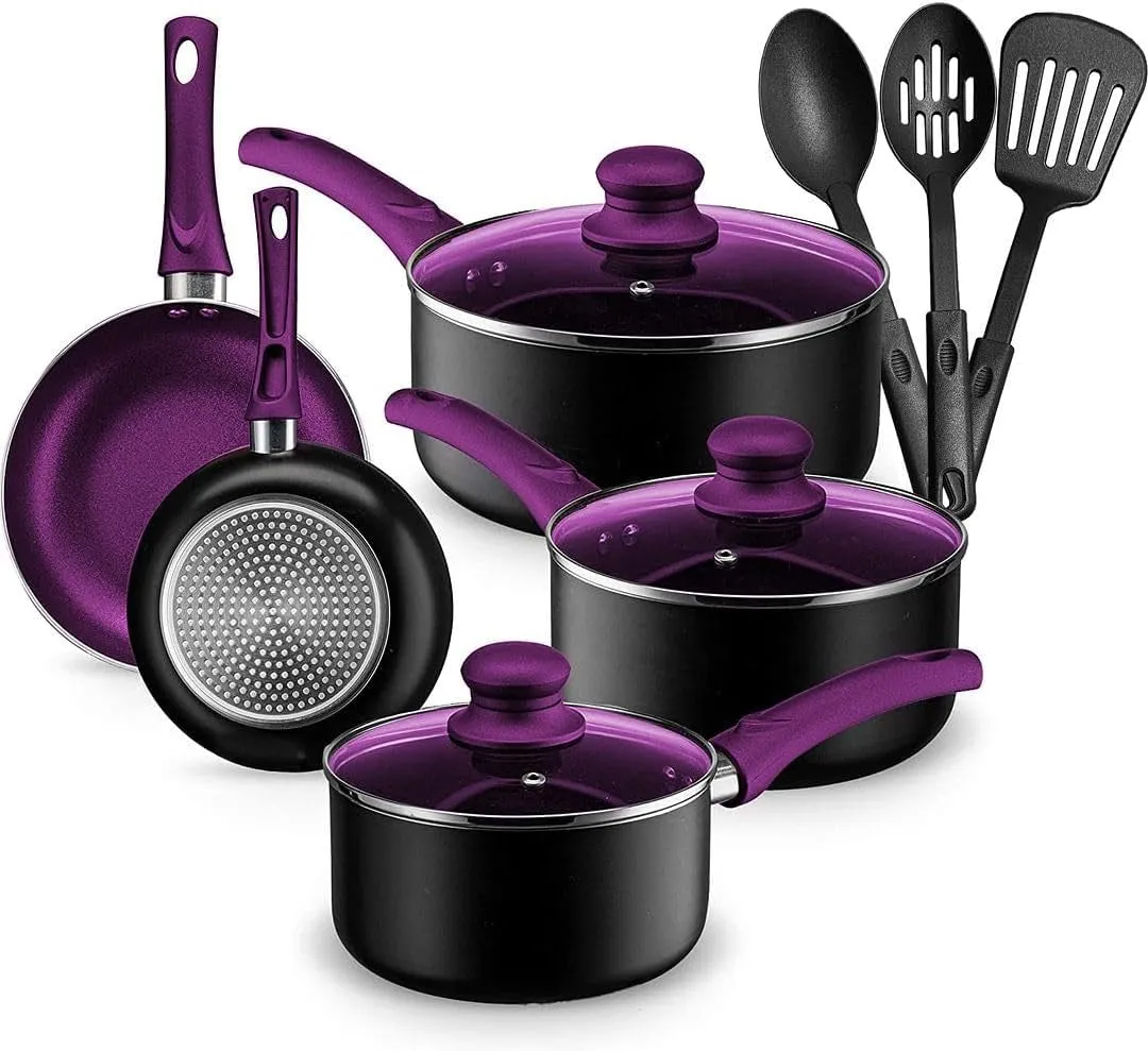 Pots and Pans Set Kitchen Cookware Sets Nonstick Aluminum Cooking Essentials 11